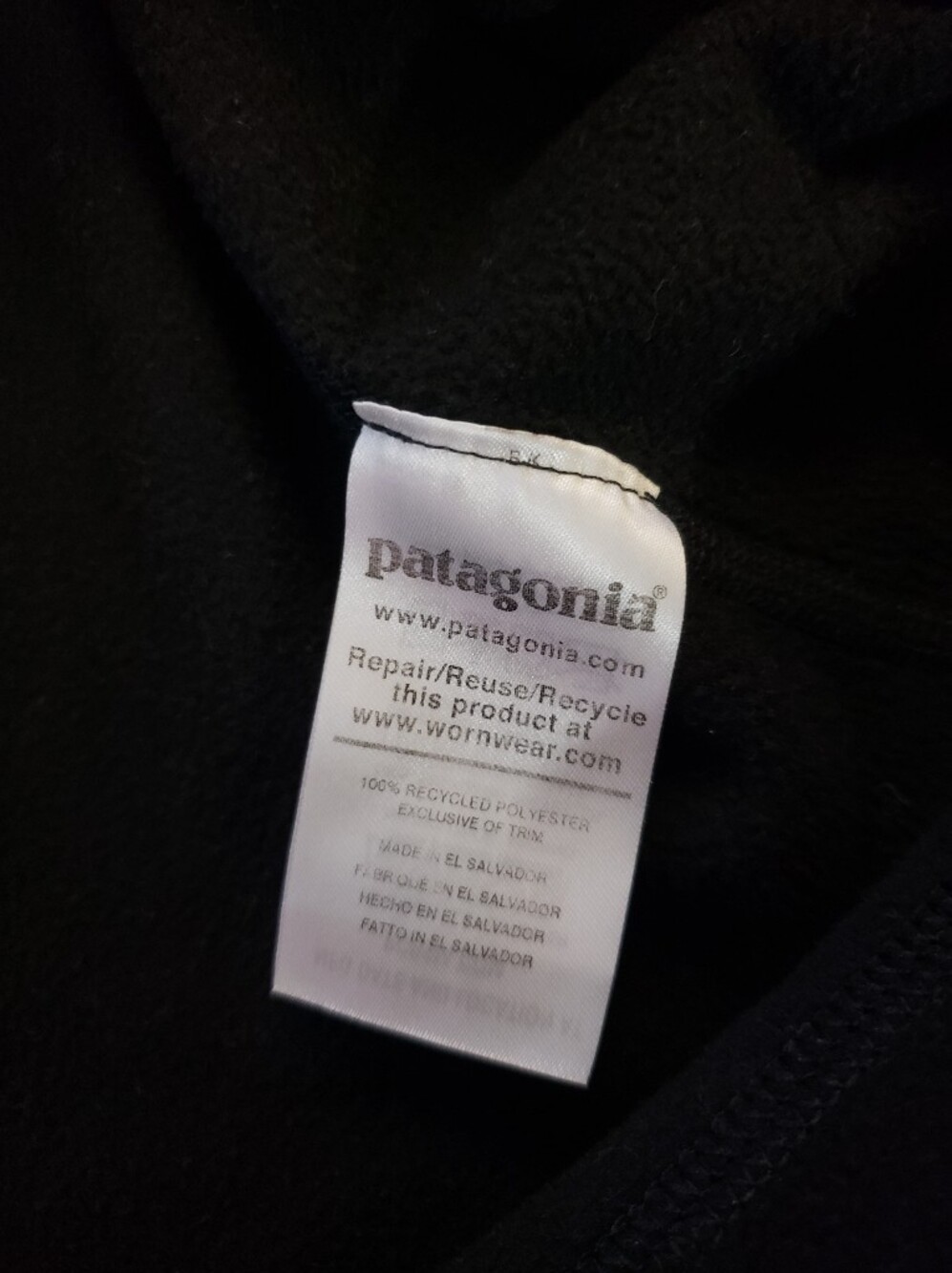 Patagonia Mens Black Fleece Micro D Fleece Pullover Size Medium LOGO Athleisure - Picture 3 of 4